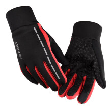 Men Cycling Keep Warm Point Finger for Touch Screen Glove Anti-freeze Thermal Mi Red