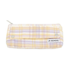 Large Capacity Canvas Pencil Pouch Portable Travel Toiletries Bag for Students Flip Style4