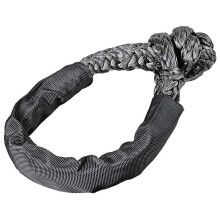 Shatter Resistant Synthetic Soft Shackle with Protective Sleeve for SUV Recovery Black
