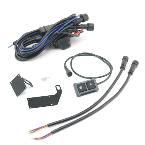 Fog Light Wiring High Low Beam Motorcycle Spotlight Cable with Flash Controller round plug