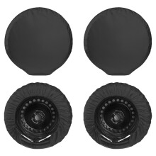Universal Tire Covers with Windproof Hooks Tire Protectors Weather Resistant Black 4 PCS