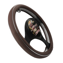 Steering Wheel Microfiber Leather Interior Stylish Cover Universal Better Grip Coffee