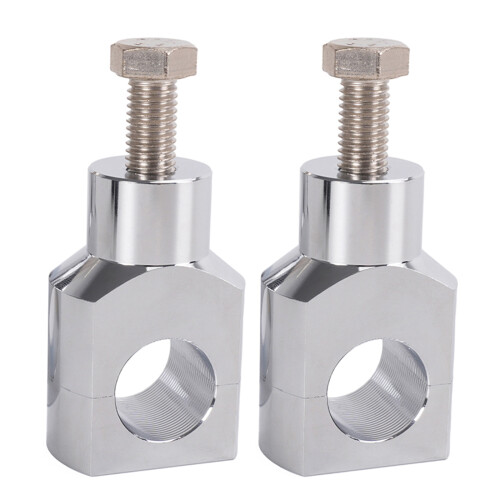1 Pair Motorcycle Universally Handlebar Risers Mount Handle Clamp 25mm 1'' Adapter Silver
