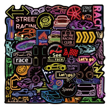 50 Sheets Decorative Sticker for Kids Race Car Sticker Graffiti Sticker