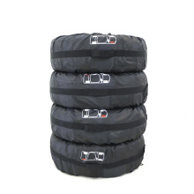 4pcs Spare Tire Covers Wheel Bag Tote Protectors Weatherproof 4 Black belt red label L