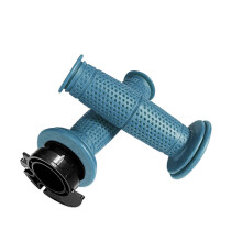 Motorcycle Grip Non Slip Bar End-Thruster Lock-on Grip Comfort Handlebar Grip 2x Gray blue