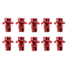 10Pcs Car Wheel Rivets Nuts For Rim Caps Lip Screw Bolt Tires Decorations Refits Red