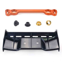 2 Set RC Car Part: 1 Set 8146 Metal Steering Plate Orange & 1 Pcs 8216 Tail Wing