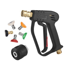 Poignée de pistolet pour nettoyeur haute pression avec 5 buses, pour le nettoyage de voiture, compatible Karcher à raccord rapide 1/4", kit de ne
