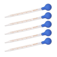 5 Pcs Clear Glass Pipette Liquid Dropper Glass Scale Graduated 5ml comes with big b