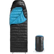 Sac de couchage ultra-léger en duvet, compact et imperméable, idéal pour 3 à 4 saisons (adultes et enfants).