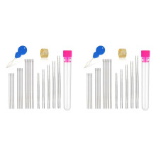 60 Pcs Beading Needles Set 5 Size 20 Pcs Eye Needles and 40 Pcs Long Straight Needles with Bottle for Easy Threading