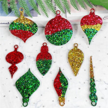 Weihnachtsornament-Formen für Harz, Kugeln-Silikonformen, Runde Sternbirnen-Ornament-Harzform