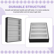 Sonnenbrillen Display Brillen Etuis 4 Gitter Sonnenbrillen Display Box Brillen Display Schmuck Organizer Tablett - Schwarz