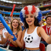 (Blue) Die Flaggenfarbene Perücke 2026/Kostümhüte für Herren/Perfektes Accessoire, um Spiele live zu verfolgen oder auf Partys zu