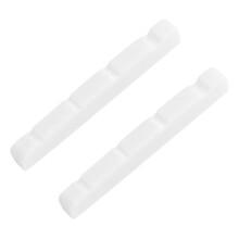 2X Pre-slotted Flat Bottom Bone Bass Nut for 4 String PB JB Precision Bass Jazz Bass, 38x3.5x5/4.5mm
