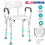 Shower Chair Bath Bench Seat Stool with Back Arms Adjustable Height 350lbs Tool 1