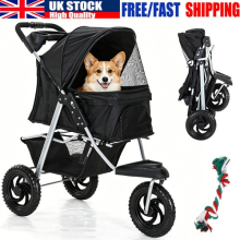 Skylos Pet Stroller Pram Dog Carrier Trailer Strollers 3 Wheels Foldable Large