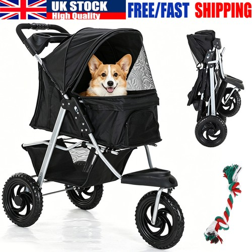 Skylos Pet Stroller Pram Dog Carrier Trailer Strollers 3 Wheels Foldable Large