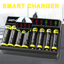 8 Slot LED Display Smart Charger for AA/AAA 1.2V NiMH Rechargeable Battery 2020