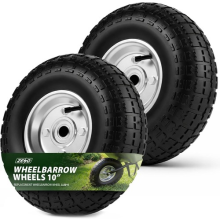 2 x 10" PNEUMATIC SACK TRUCK TROLLEY WHEEL BARROW TYRE TYRES WHEELS 4.10/3.5-4.0