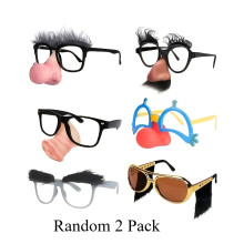 2 Random Funny Nose, Mustache And Glasses Sets In Various Styles.Halloween/April Fool’s Day/Birthday Party Costumes And Props To