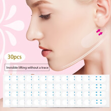 30-Pack Vintage Perfect For Holiday Party V-Face Tape And Chin Adhesive - Invisible Face Lift Tape, Instant Chin Contouring, Nose