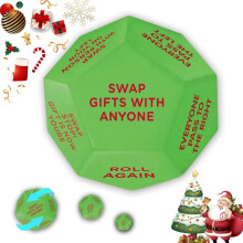 Creative Christmas Santa Claus polygonal exchange gift dice green 1pcs