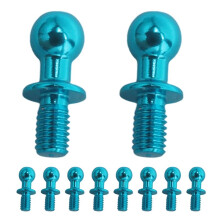 10 StüCke M3 Metall Sechskant Kugel Kopf Schrauben für TT01 TT02 Sakura D5 1/10 RC Drift Auto Ersatz Teile Universal,Blau