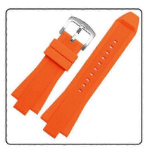 (Orange Silver Buckle) Soft Silicone Band for Michael Kors MK9020 Raised Mouth Watch