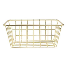 Aufbewahrungskorb Solid Color Haushalt Eisenkorb Aufbewahrungsbox Schlafzimmer Badezimmer Gold S