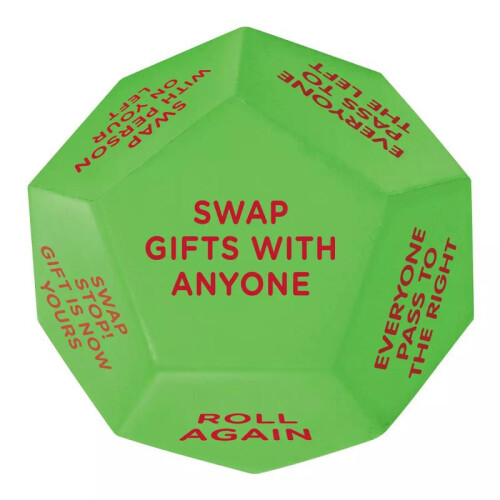 Christmas Creative Santa Claus Polygonal Random Gift Exchange Dice Green 2pcs