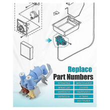 W10420083 Refrigerator Water Valve Fit compatible with Whirlpool Kenmore Maytag Jenn-Air Amana Dacor Dual Water Inlet Valve