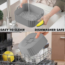 2PCS Silicone Air Fryer Liners compatible withAir Fryer Pro XL AF141 AF140 AF181 Square Air Fryer Liners Reusa