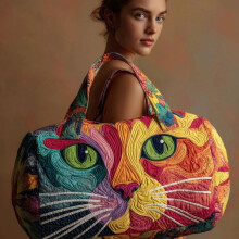 (2, ( 18inch x 9inch x 9inch )) 3D New Cat Series Quilted Travel Bag Fashion Floral Print Women Yoga Bag Tote Handbags Multiple Colors