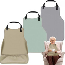 (brown, 1) Waterproof Elderly Bibs Adult Bibs for Dining Adjustable Reusable Caregiver Apron for Seniors