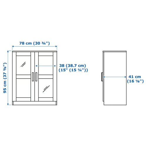 IKEA BRIMNES Glass Cabinet 78x95cm 2