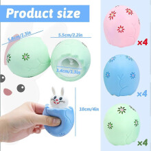 Easter Egg Hunt Basket Stuffers,Squishy Bunny, 6pcs Easter Bunny,Cute Rubber Squeeze Toys,For Easter Gifts ,Kids Party Bag Fillers