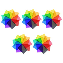 45Pcs Gel Light Filter Color Correction Colored Overlays Film Lighting Gel Filter for Film,Video,Photo(Multicolor)