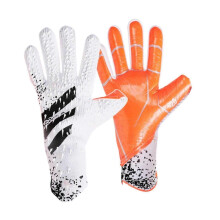 (Size 7, White) Football Goalkeeper Gloves Anti Slip Thick Finger Protection for Kids Adults