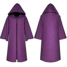 (125, Purple) Hooded Robe Cloak - Ideal For Halloween & Knight-themed Parties Cosplay Costume