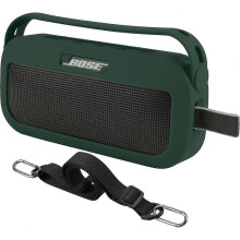 (Green) Silicone Case Cover for Bose SoundLink Flex Bluetooth Portable Speaker, Travel Protective Carrying Pouch with Handle for Bose SoundLink Flex