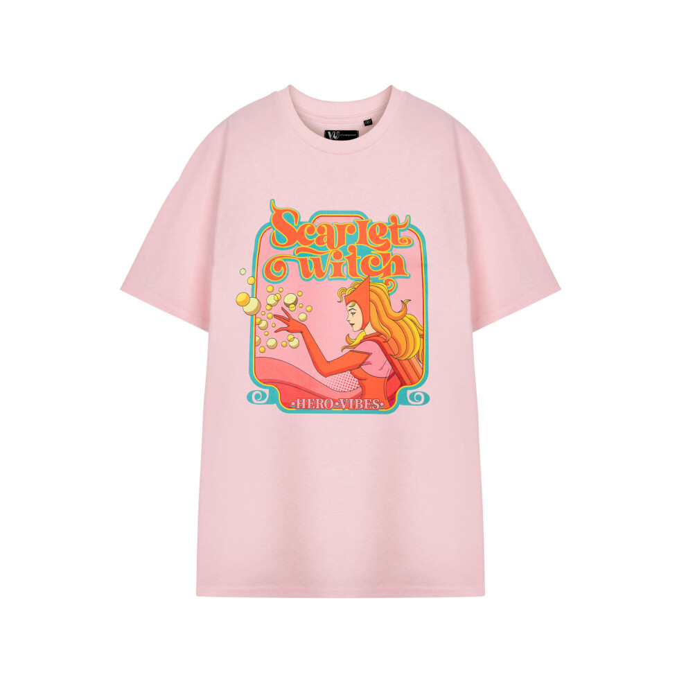 Marvel (X-Large) Scarlet Witch Short Sleeved T-Shirt (Womens Pink)