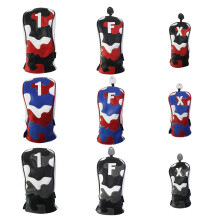 Soft Plush Lining Golf Mallet Cover PU Leather Protective Cover Dustproof Red Number F