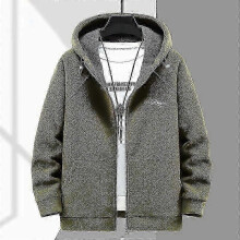(6XL, Green) Thickened Polar Fleece Jacket for Fat Men Hooded Plus Size Warm 4XL