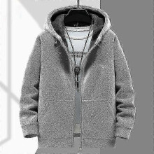 (8XL, gray) Thickened Polar Fleece Jacket for Fat Men Hooded Plus Size Warm 4XL