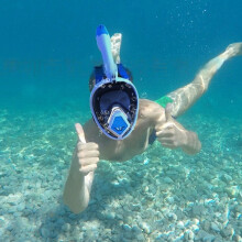 Adults Dry Top Snorkel Mask AntiFog Goggles Underwater Accessories Enduring White powder