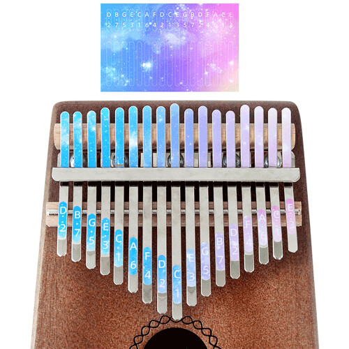 21 Keys Thumb Piano Decals Keyboard Instruments Accessories for Beginner Learner Stripe 2