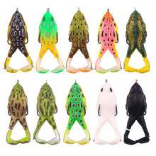 Double Propeller Floating Frogs Swimming Lures for Freshwater and Black 13.6 grams