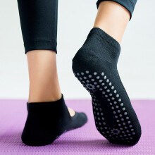 Women Pilates Socks with Grip Sport Gym Socks Athletic Socks for Fitness Dance Green